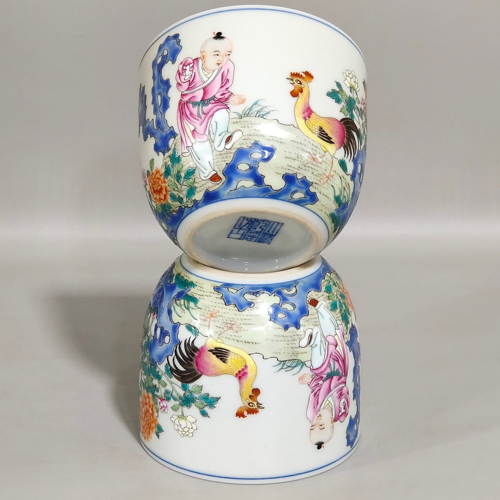 Qing Dynasty Qianlong imperial poem chicken cup