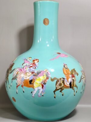 Qing Dynasty Qianlong turquoise green celestial sphere vase