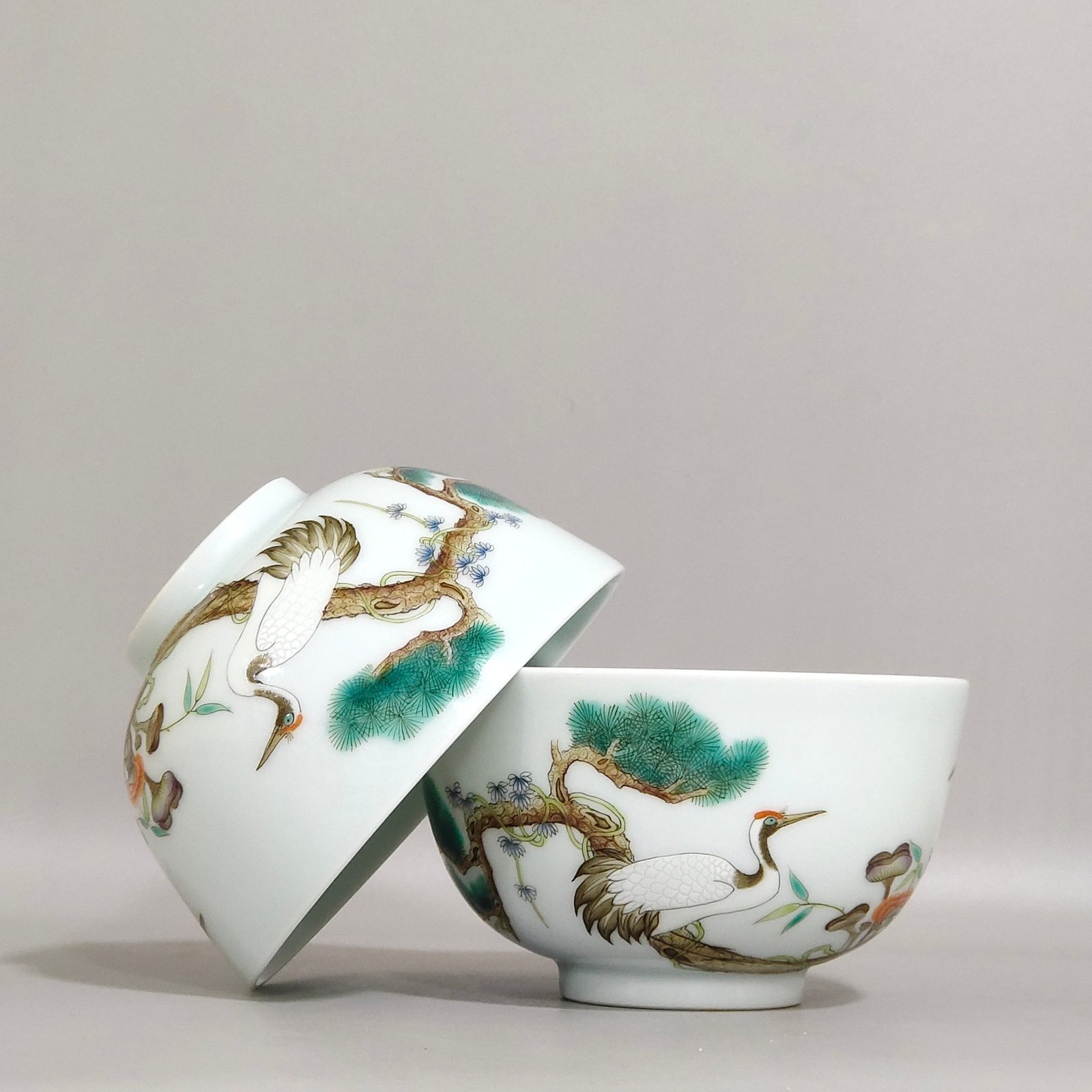 Qing Dynasty Qianlong Songhe Yannian Wufu Cup