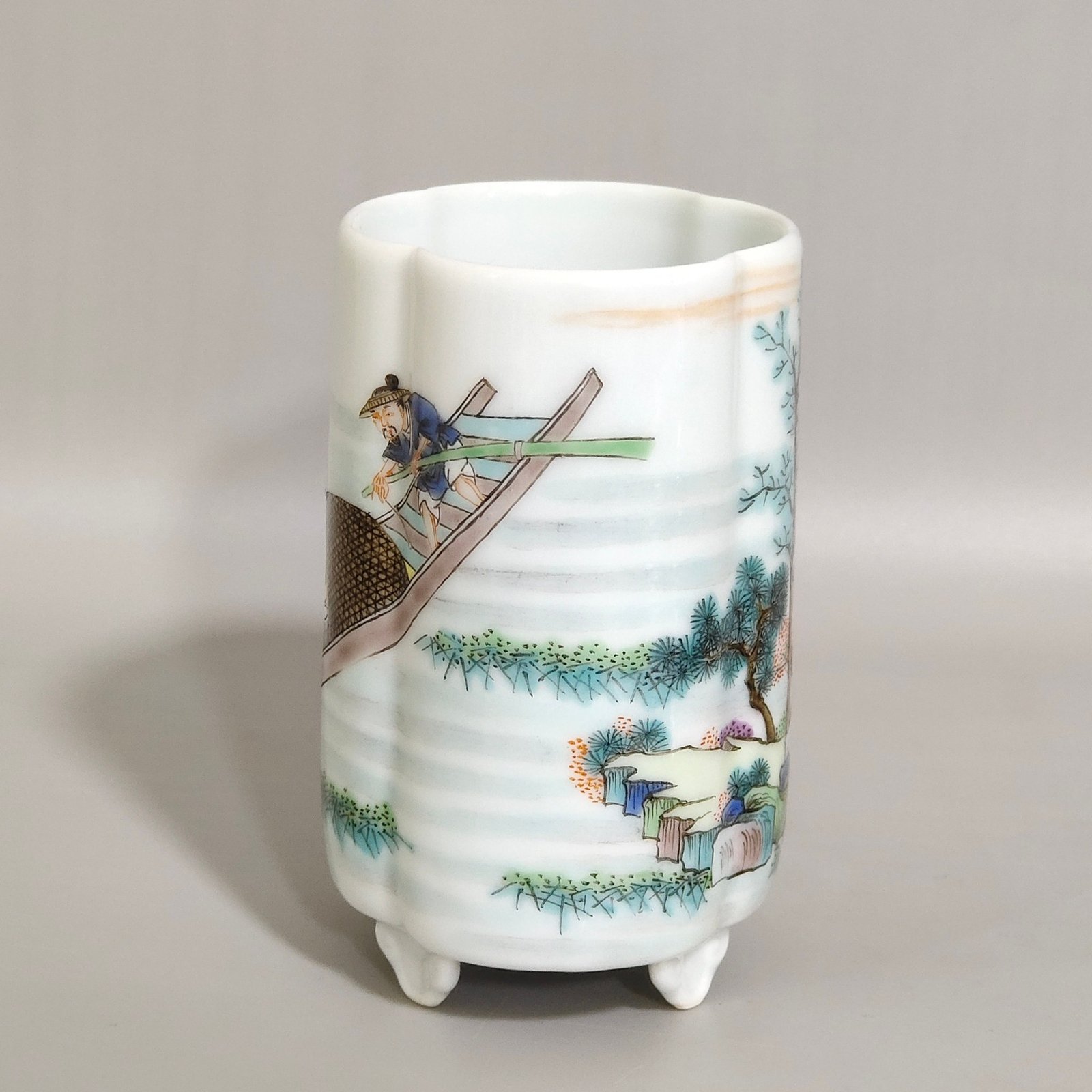 Qing Dynasty Qianlong fisherman’s poem pen holder