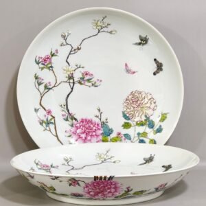 Qing Dynasty Qianlong Peony flower wall plate from the