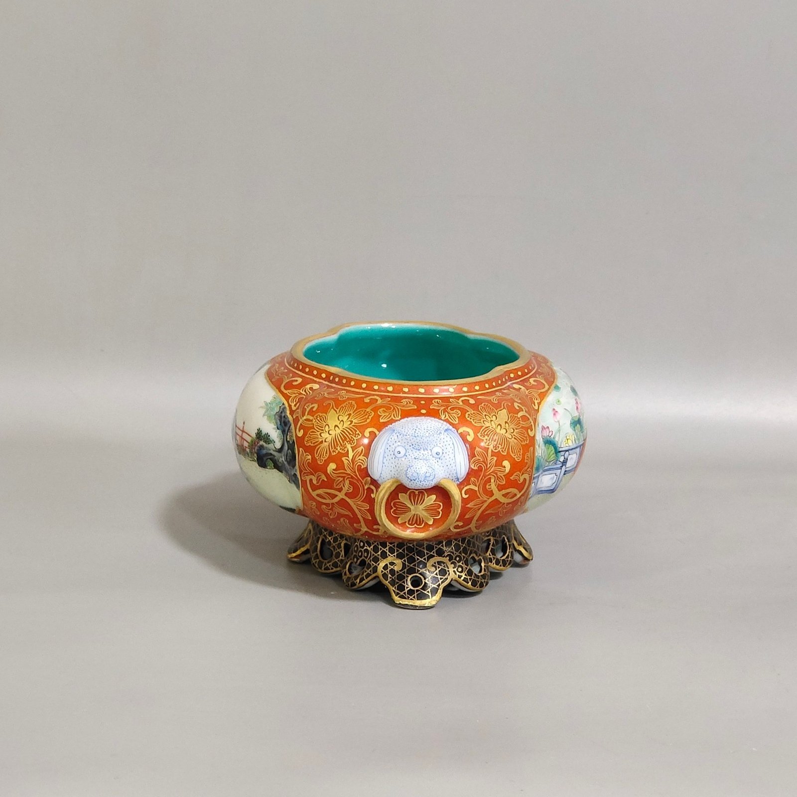 Qing Dynasty Qianlong a pair of two-ear water bowls