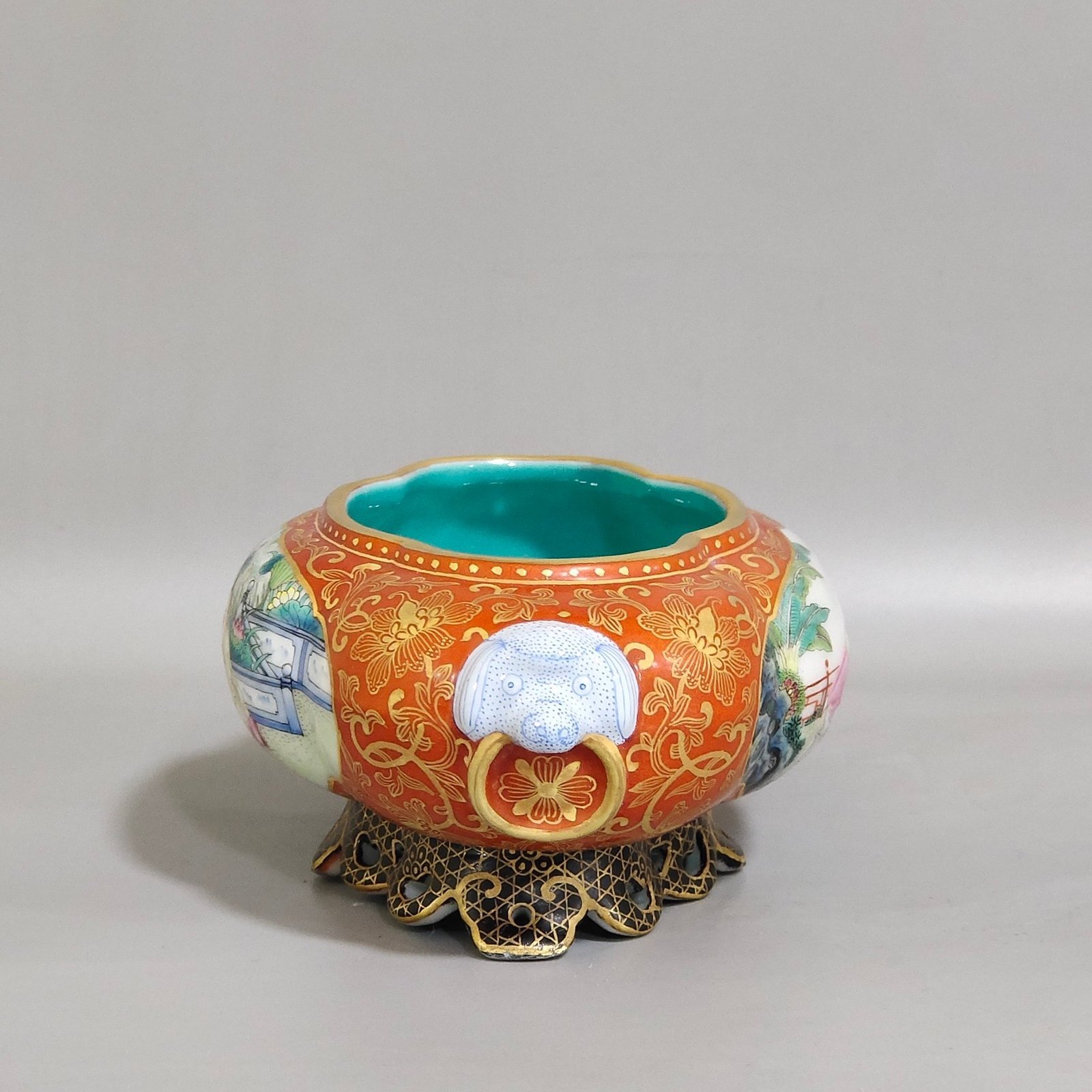 Qing Dynasty Qianlong a pair of two-ear water bowls