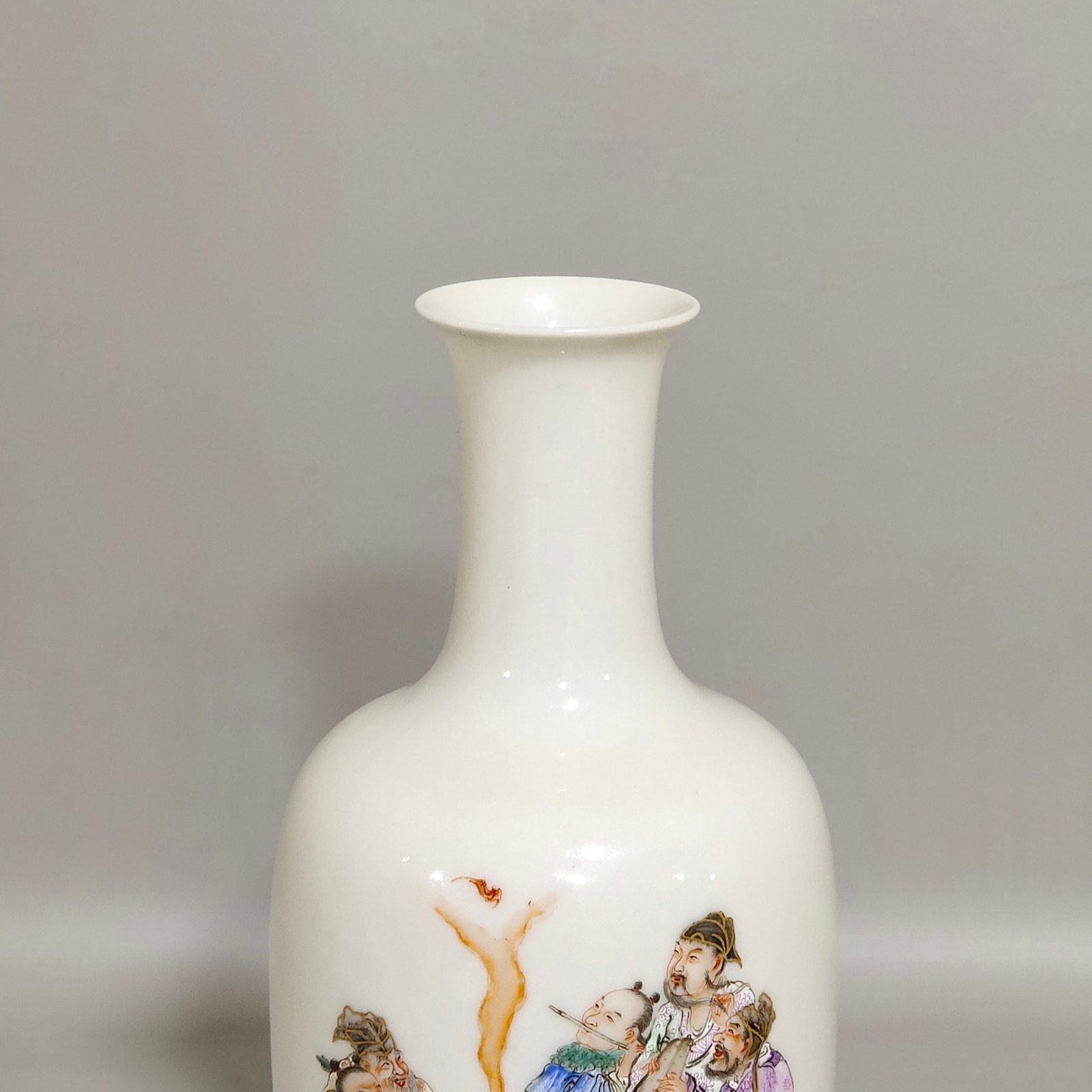 Qing Dynasty Qianlong enamel vase with poems written by the Eight Immortals crossing the sea