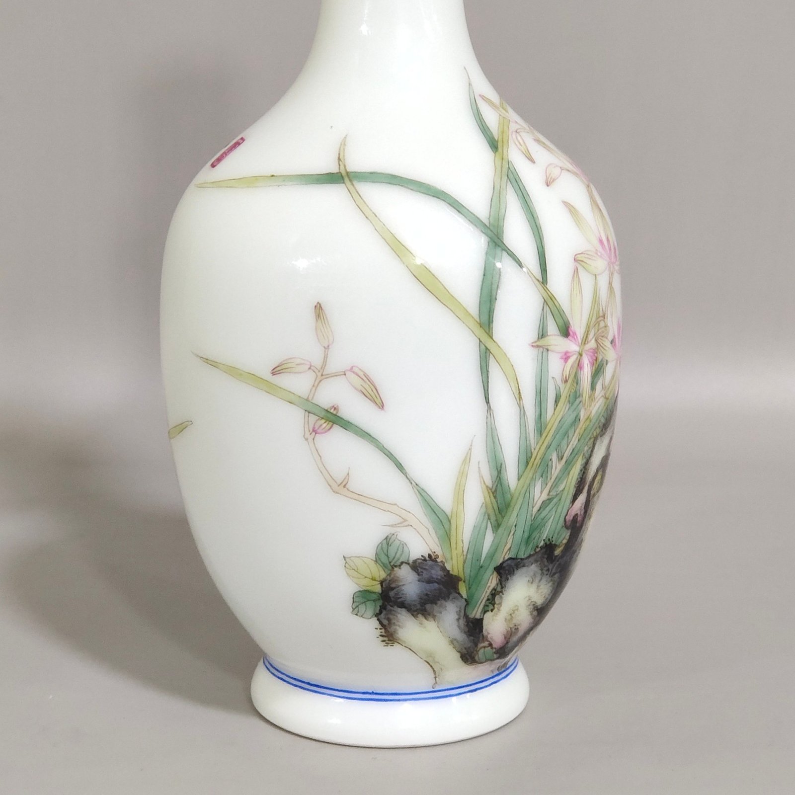 Qing Dynasty Qianlong enamel orchid amphorae