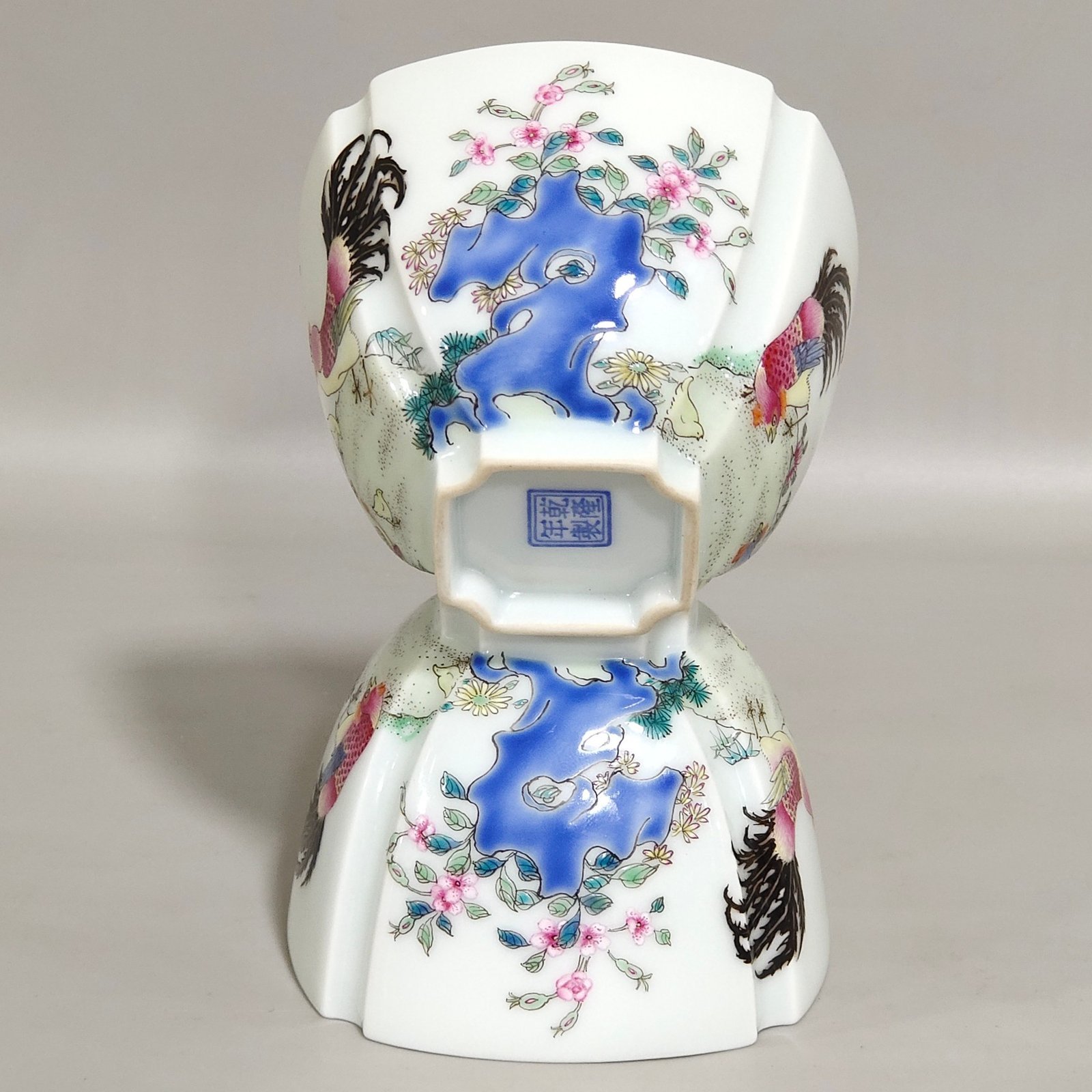 Qing Dynasty Qianlong enamel square cup with great fortune