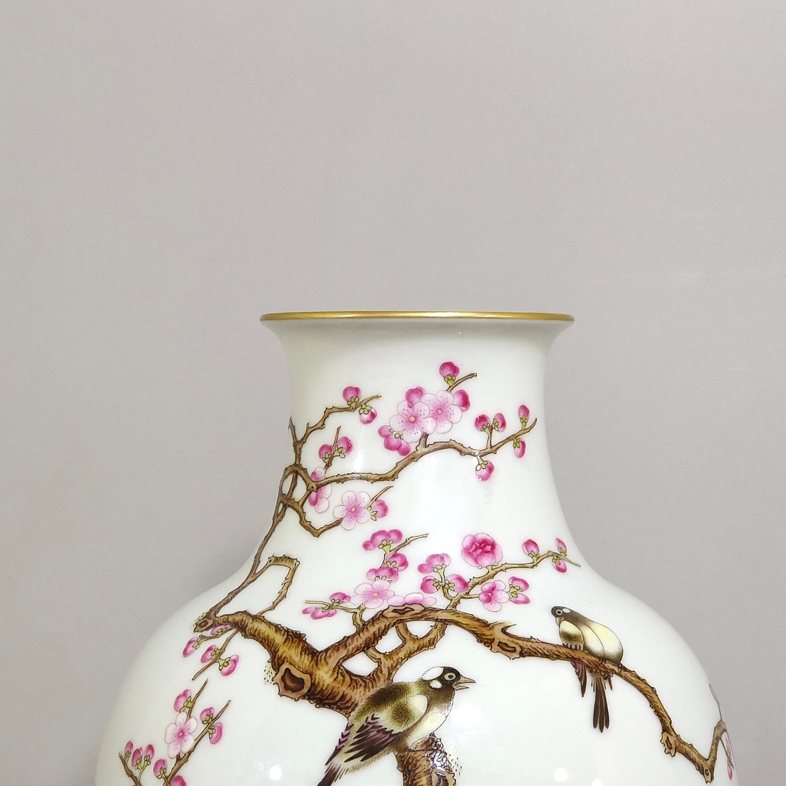 Qing Dynasty Qianlong enamel flower and bird vase