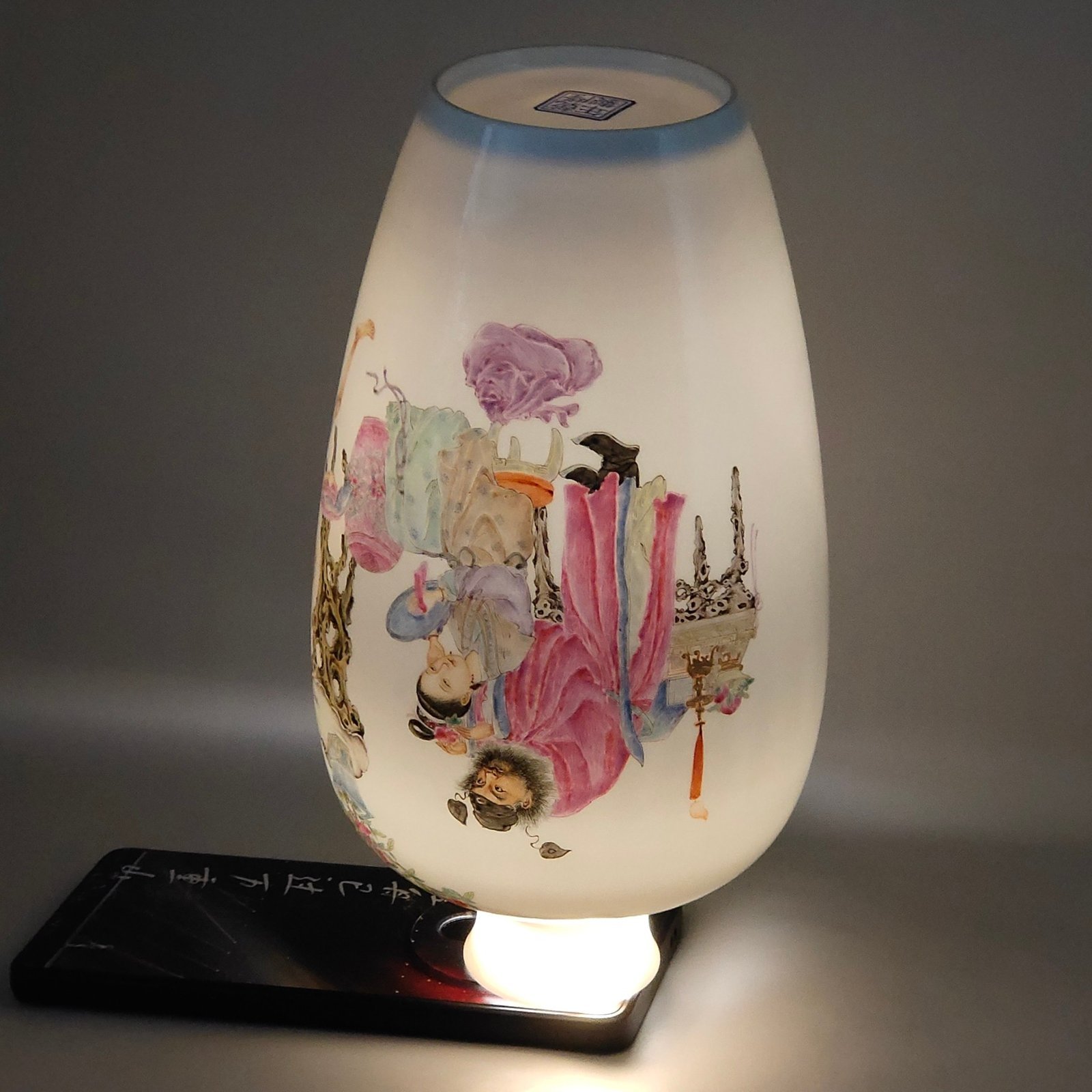 Qing Dynasty Qianlong enamel plum vase with a poem