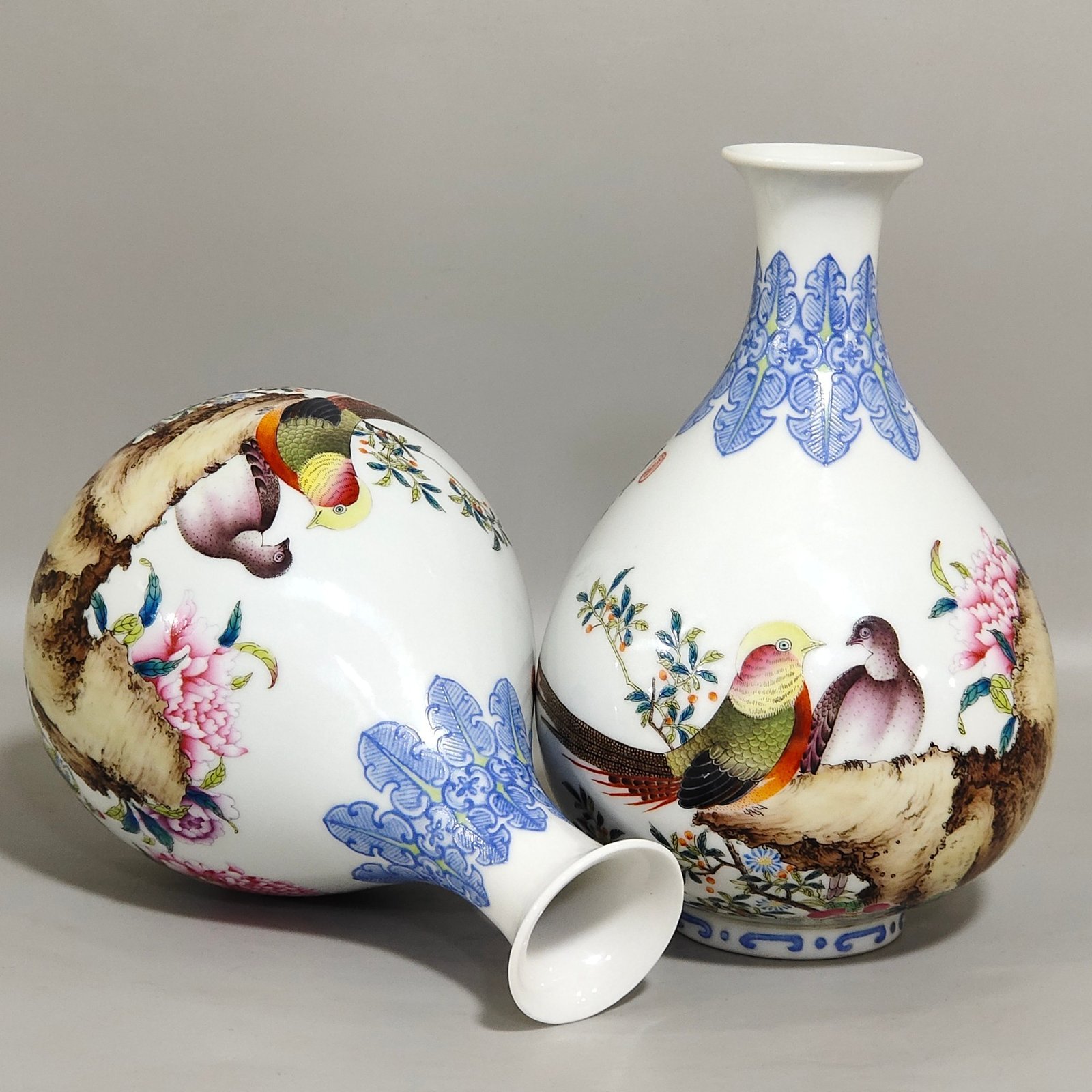Qing Dynasty Qianlong enamel jade pot spring vase