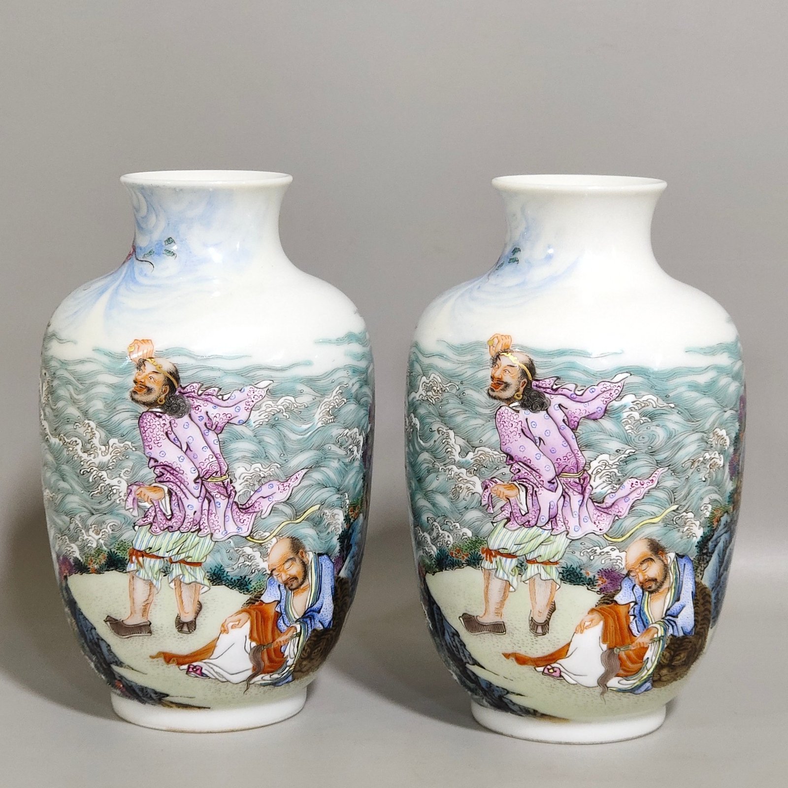Qing Dynasty Qianlong enamel Arhat vase
