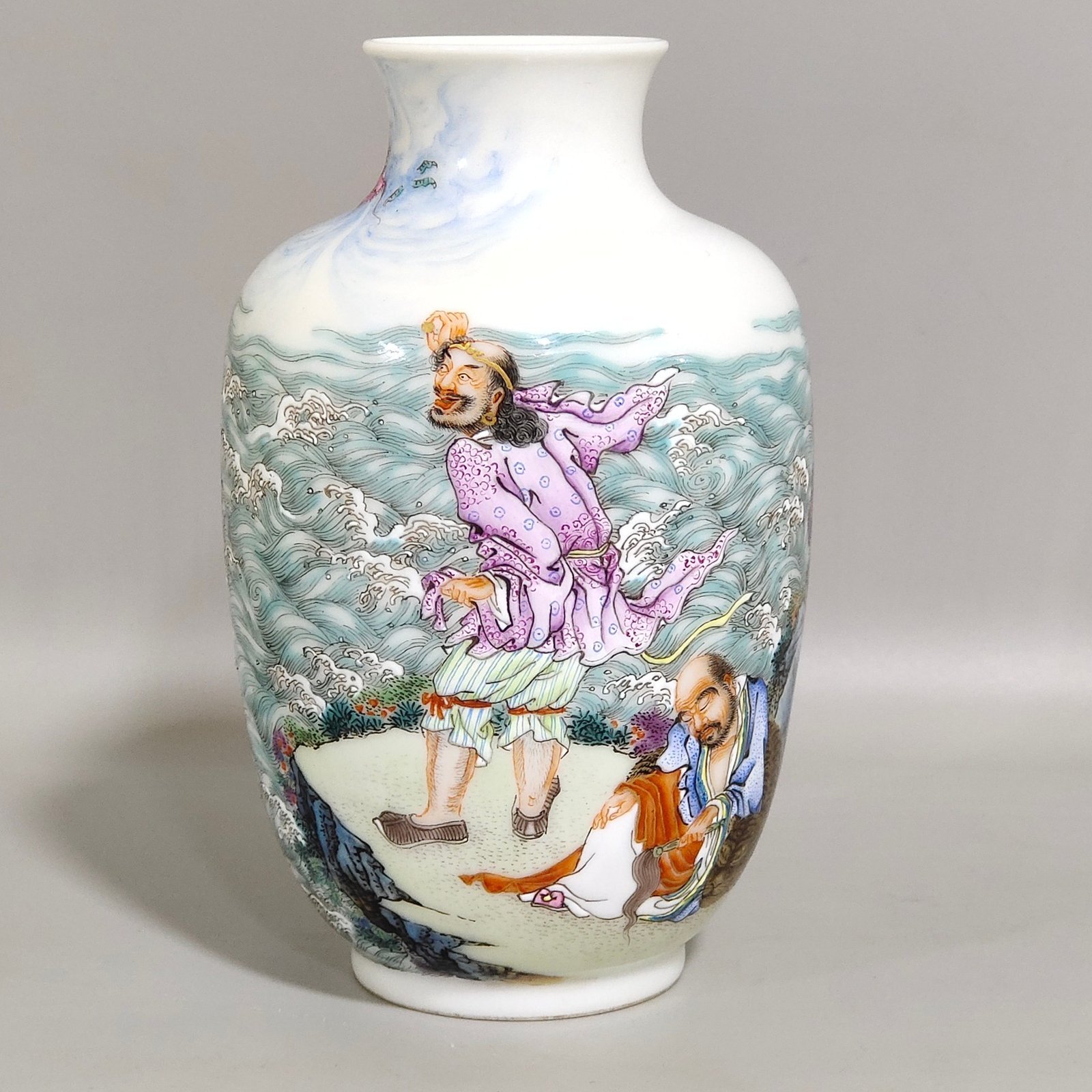Qing Dynasty Qianlong enamel Arhat vase