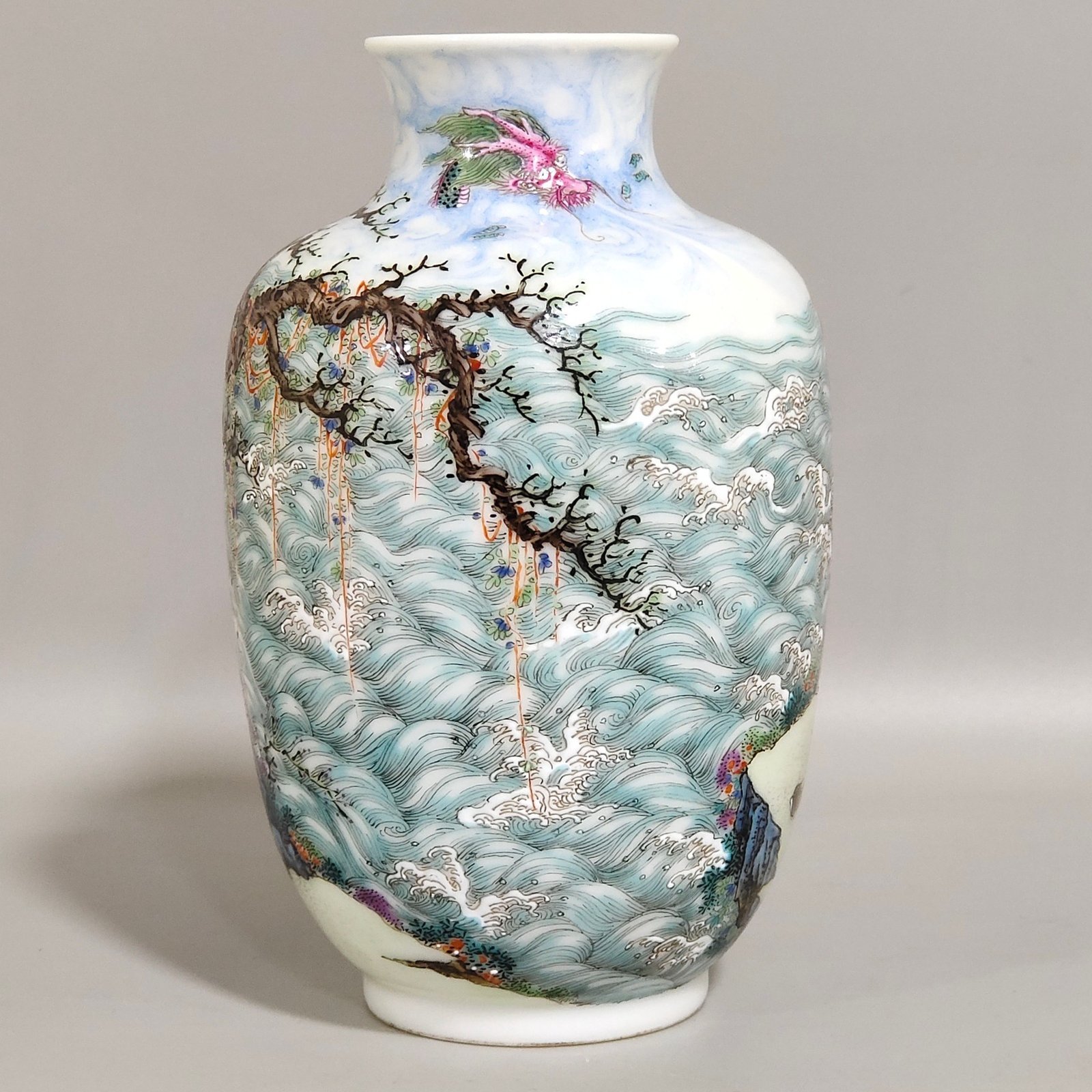 Qing Dynasty Qianlong enamel Arhat vase
