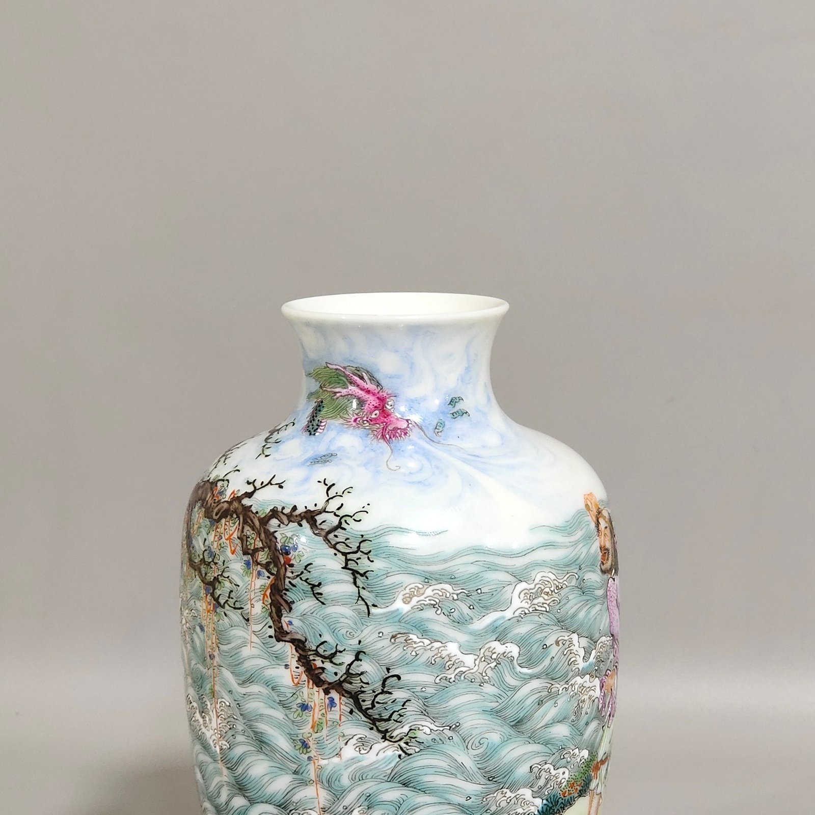 Qing Dynasty Qianlong enamel Arhat vase