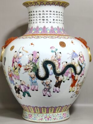 Qing Dynasty Qianlong Hundred Sons Picture with Poem