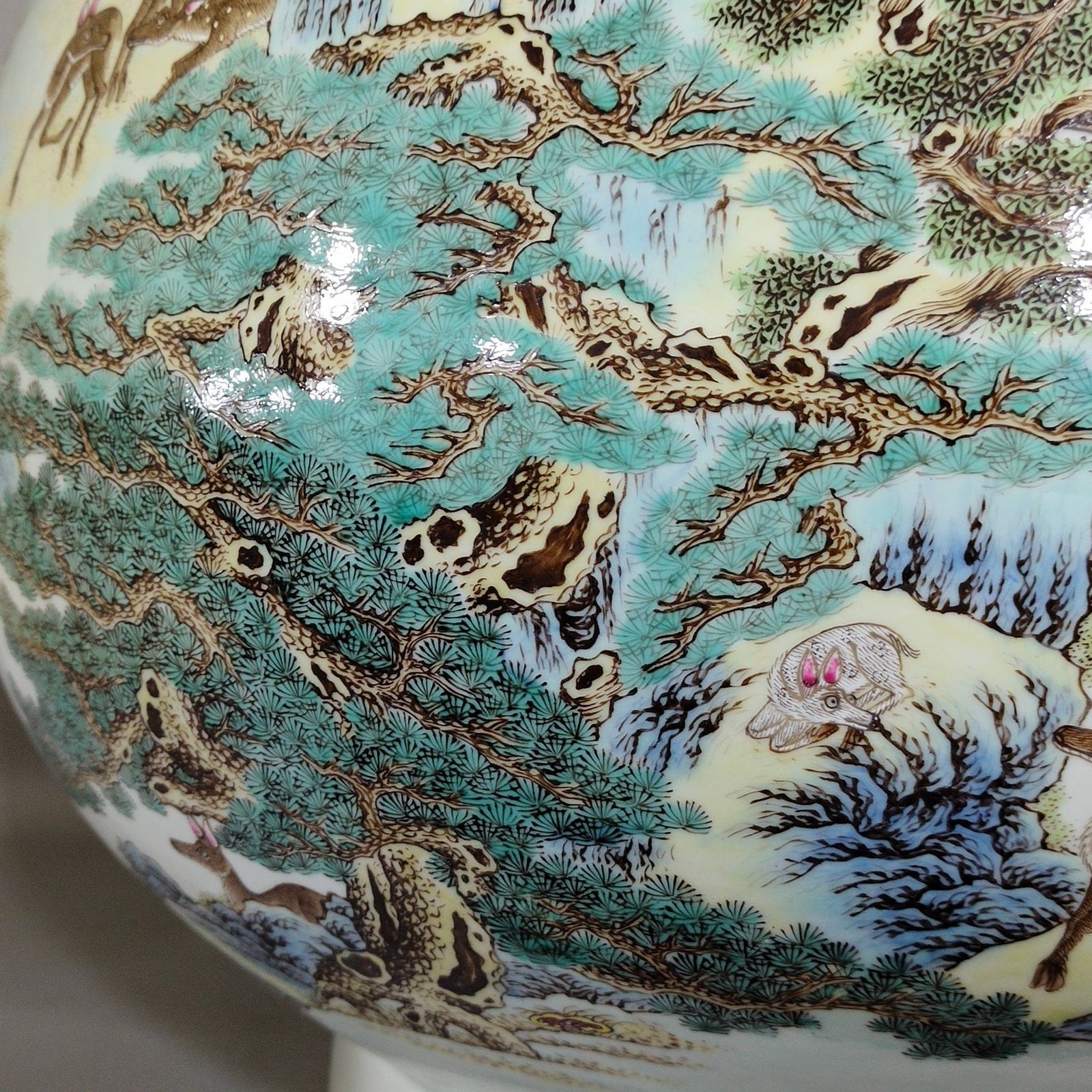 Qing Dynasty Qianlong A hundred deer headed statue