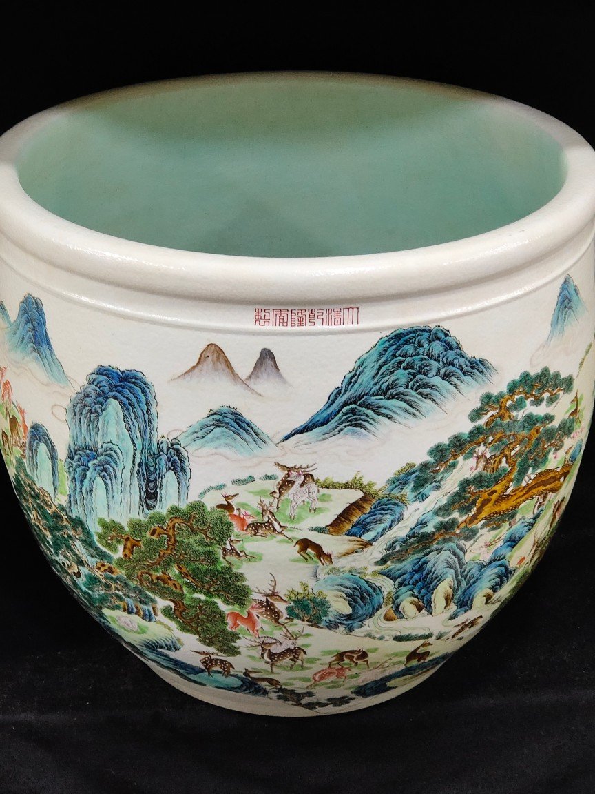 Qing Dynasty Qianlong Hundred Deer Vase