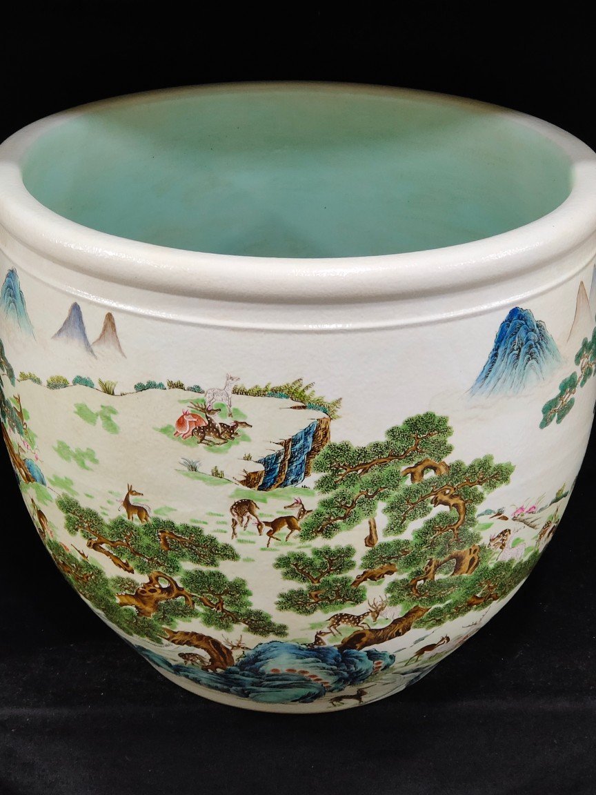 Qing Dynasty Qianlong Hundred Deer Vase