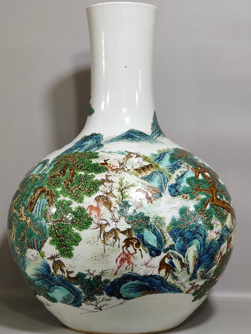 Qing Dynasty Qianlong Bailu celestial sphere vase