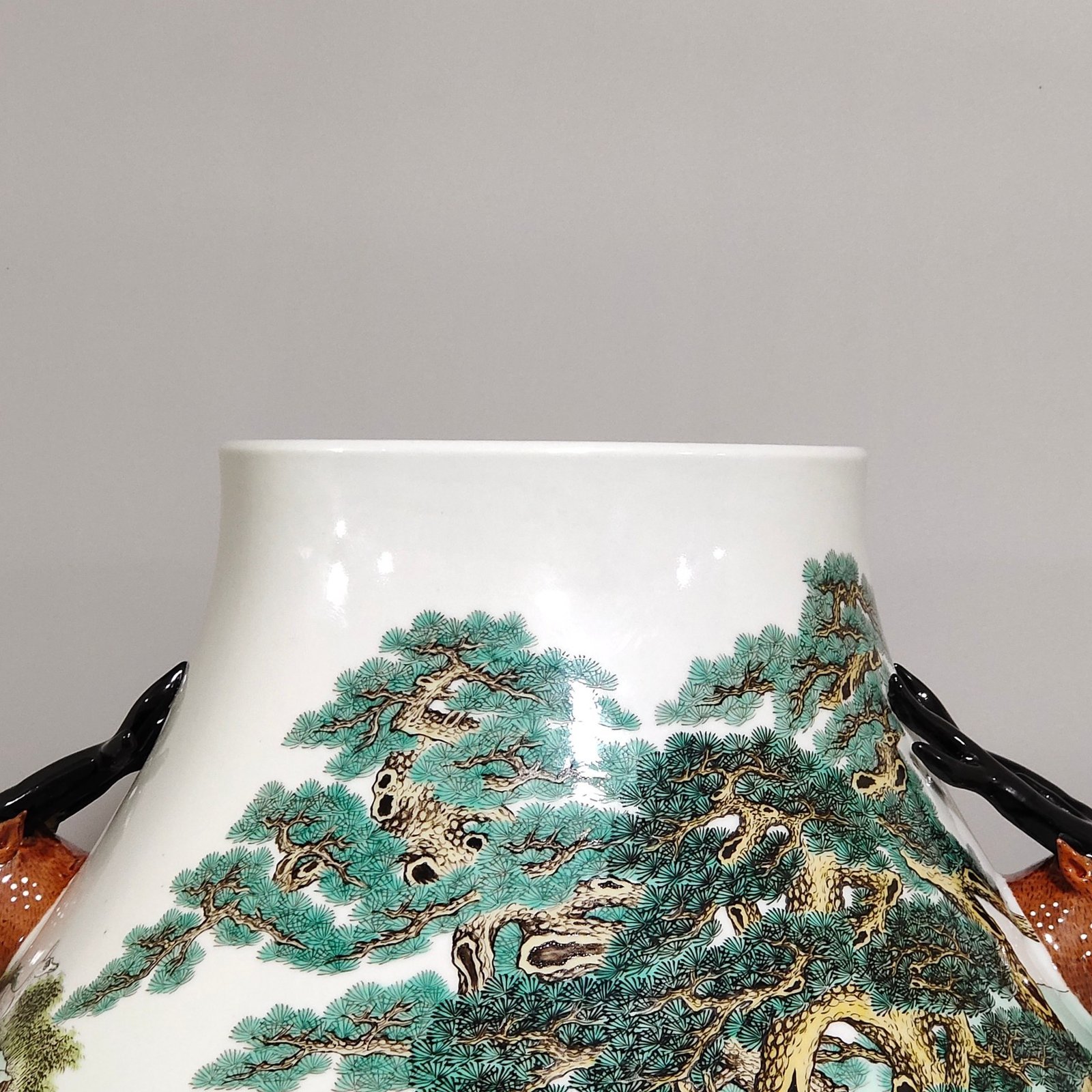 Qing Dynasty Qianlong Hundred Deer Deer Head Statue Vase