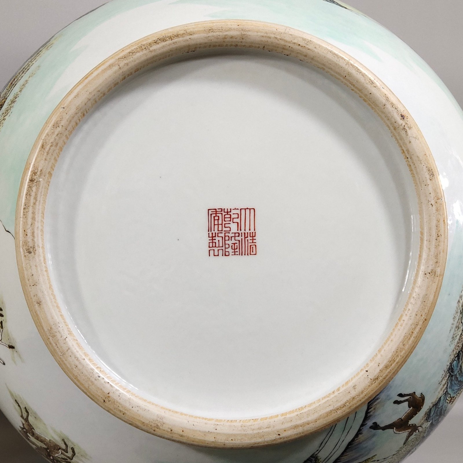Qing Dynasty Qianlong Hundred Deer Deer Head Statue Vase