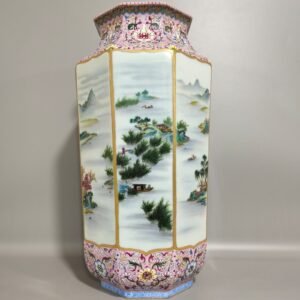 Qing Dynasty Qianlong Famille Rose Porcelain Vase