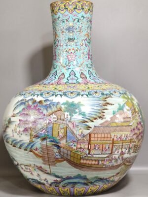 Qing Dynasty Qianlong Famille Rose Porcelain Vase