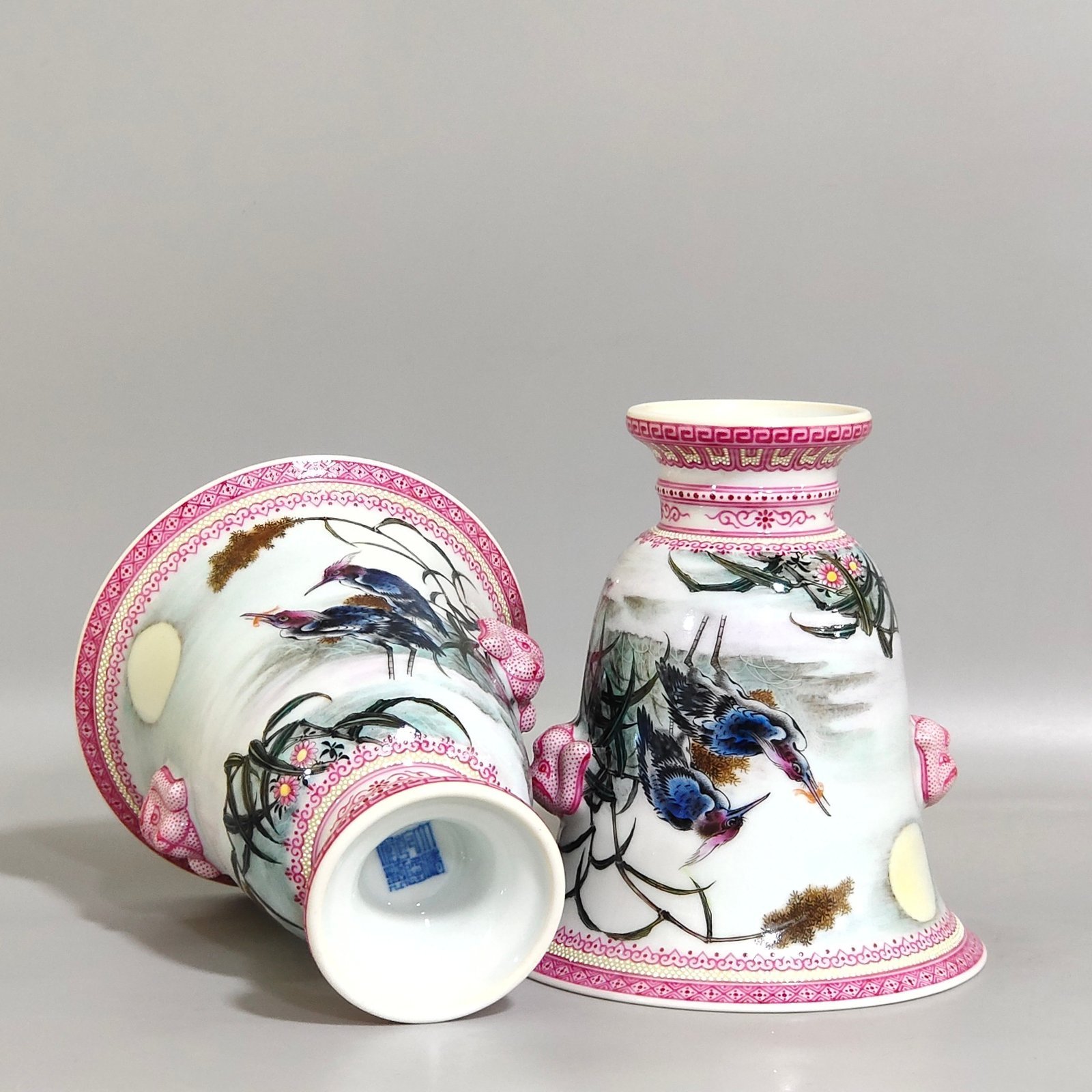 Qing Dynasty Qianlong Kingfisher Poem Goblet