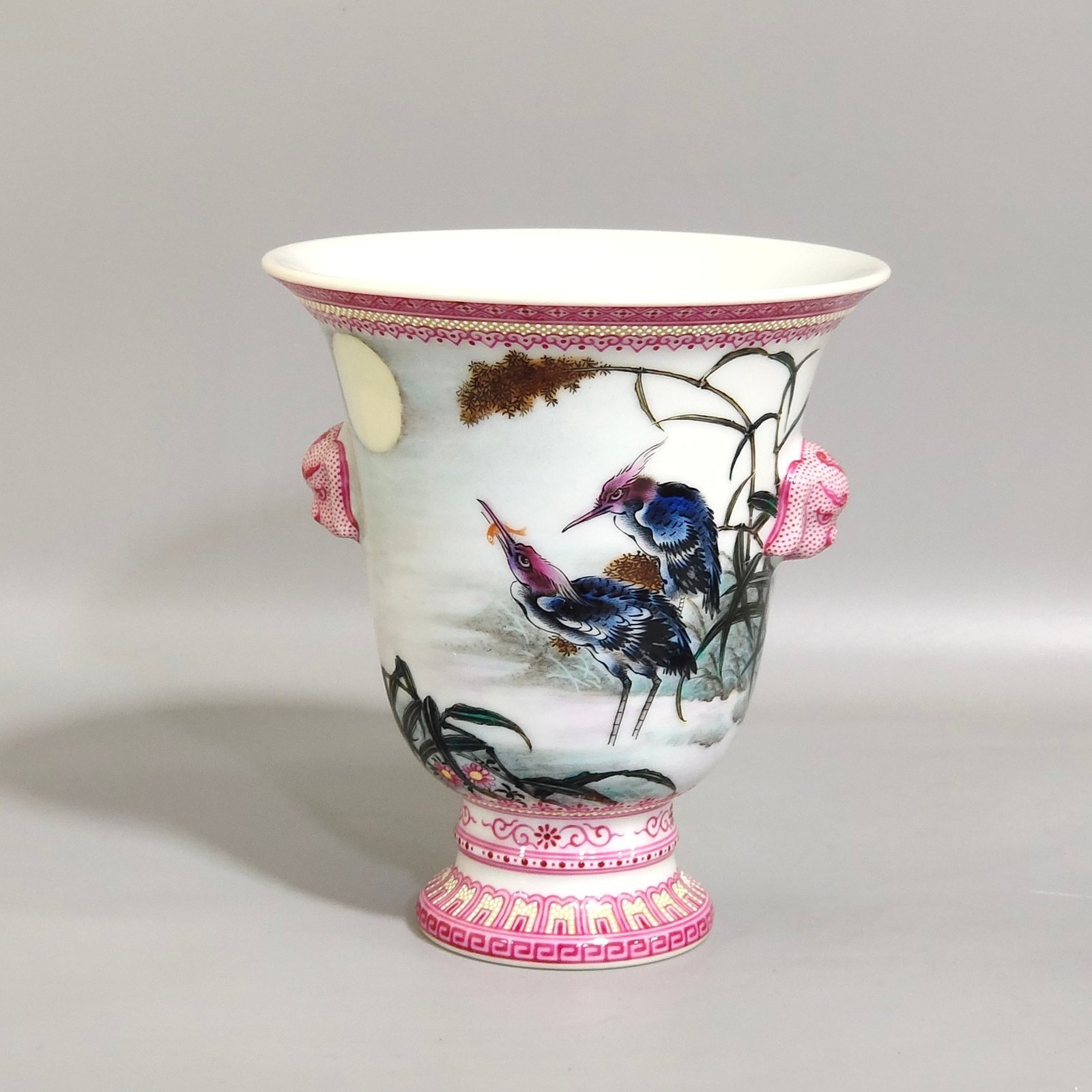 Qing Dynasty Qianlong Kingfisher Poem Goblet