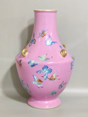 Qing Dynasty Qianlong rouge pink butterfly vase