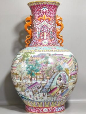 Qing Dynasty Qianlong Famille Rose Porcelain Vase