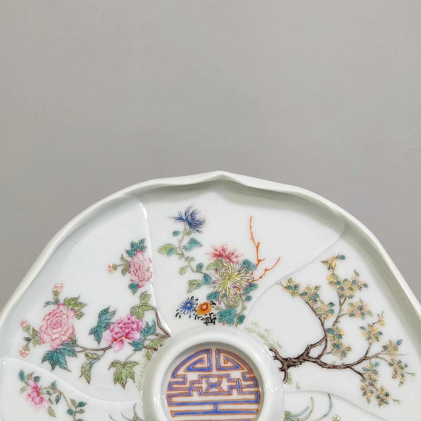 Qing Dynasty Qianlong flower god dish