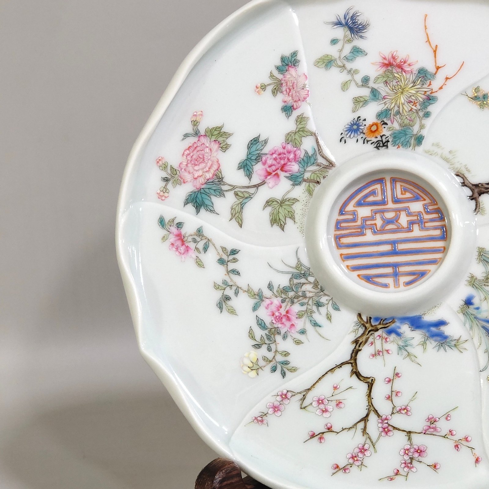 Qing Dynasty Qianlong flower god dish