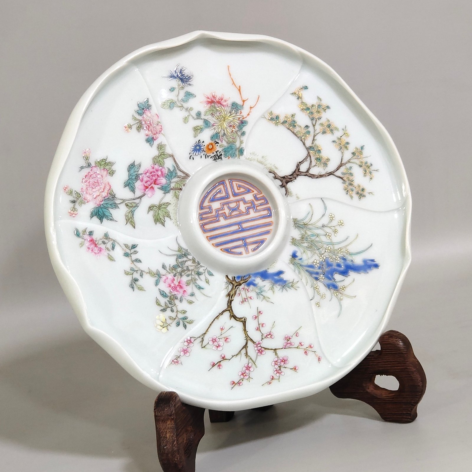 Qing Dynasty Qianlong flower god dish