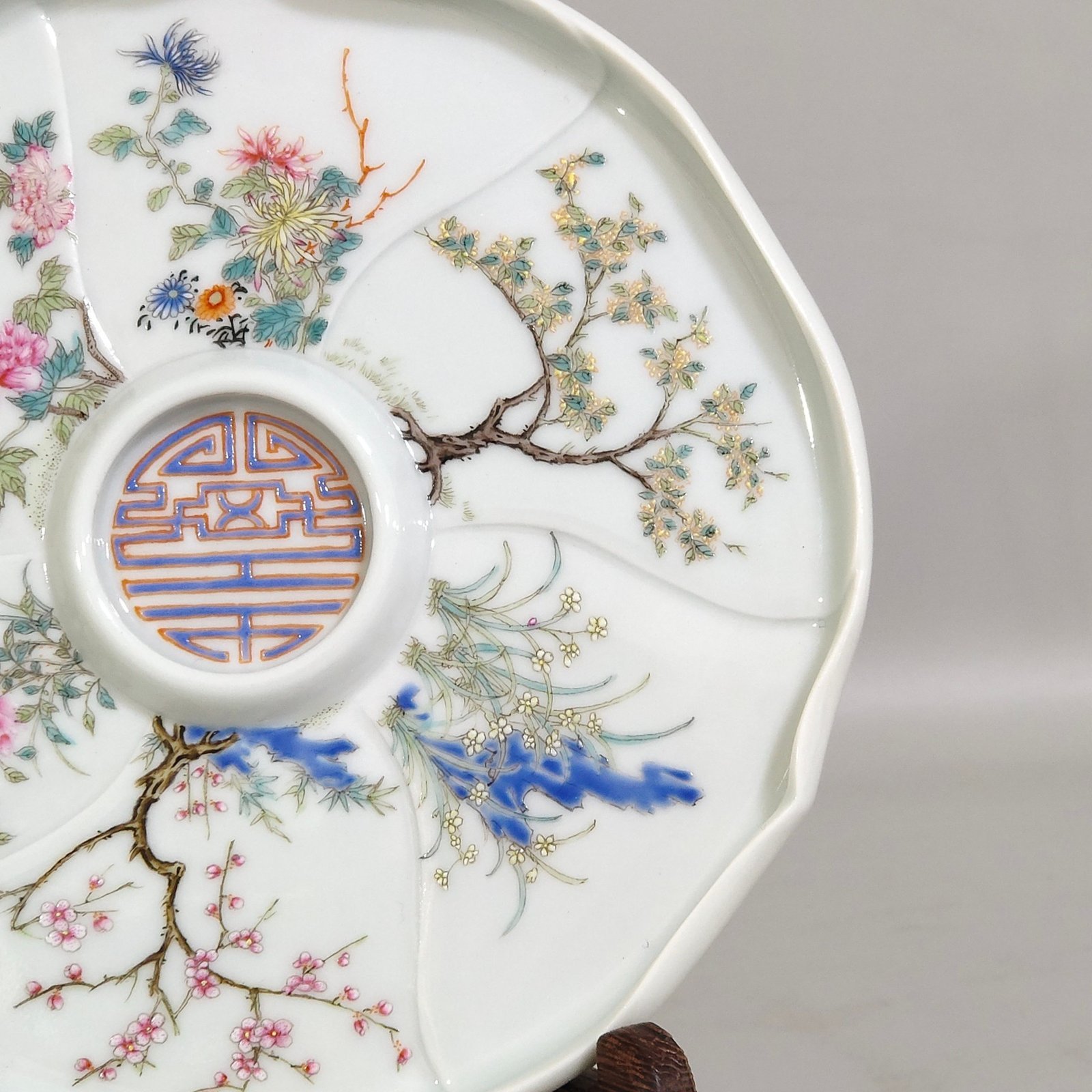 Qing Dynasty Qianlong flower god dish