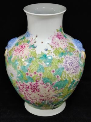 Qing Dynasty Qianlong Famille Rose Chrysanthemum Vase