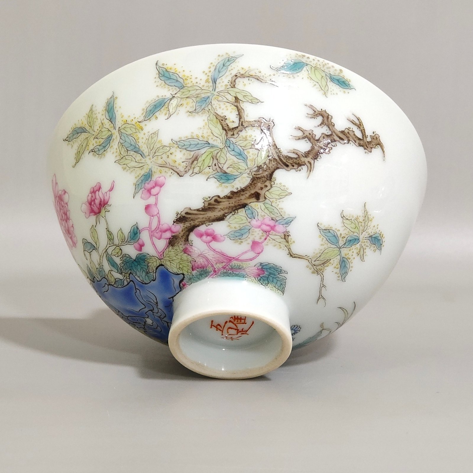 Qing Dynasty Qianlong Poppy Flower Goblet