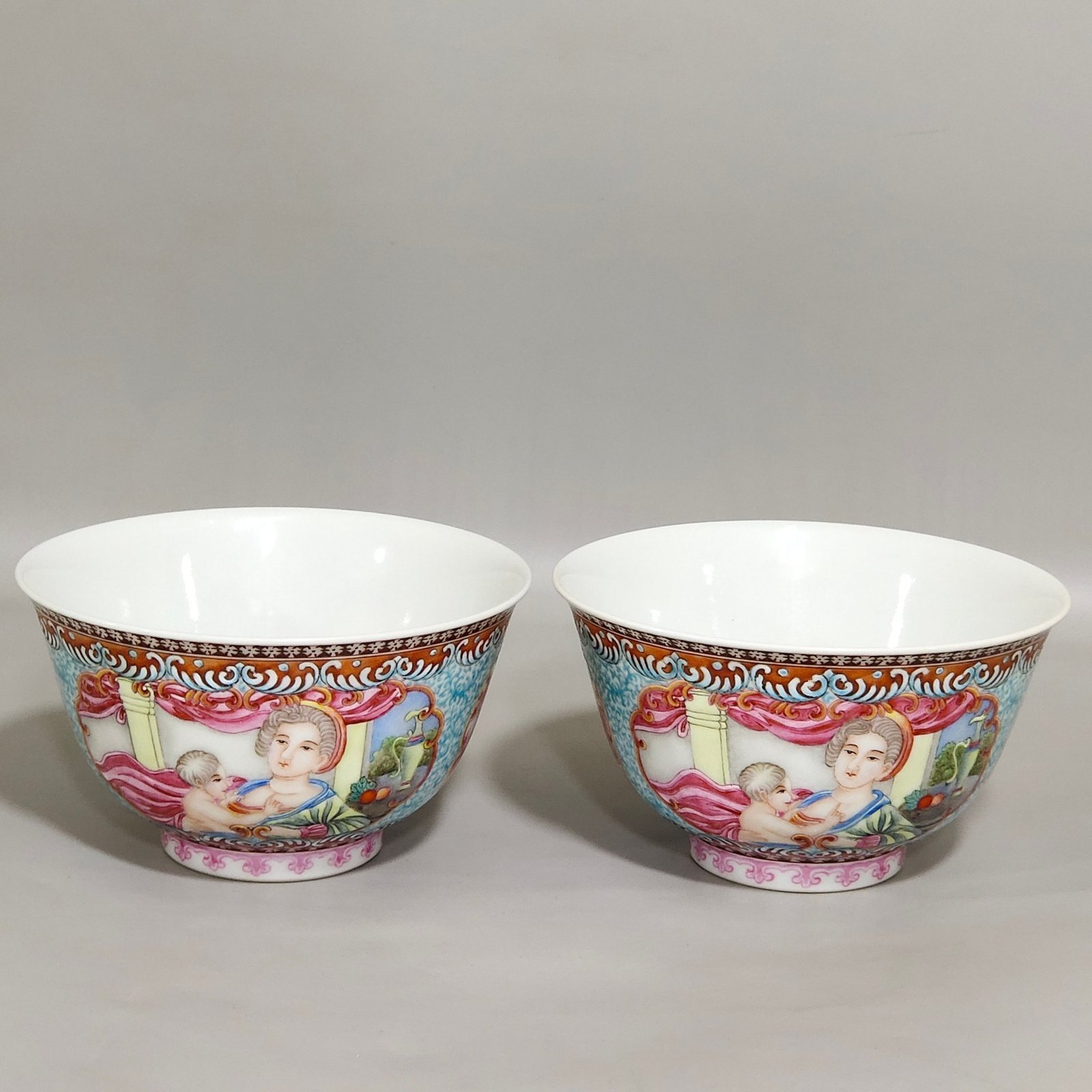 Qing Dynasty Qianlong Western figure bowl