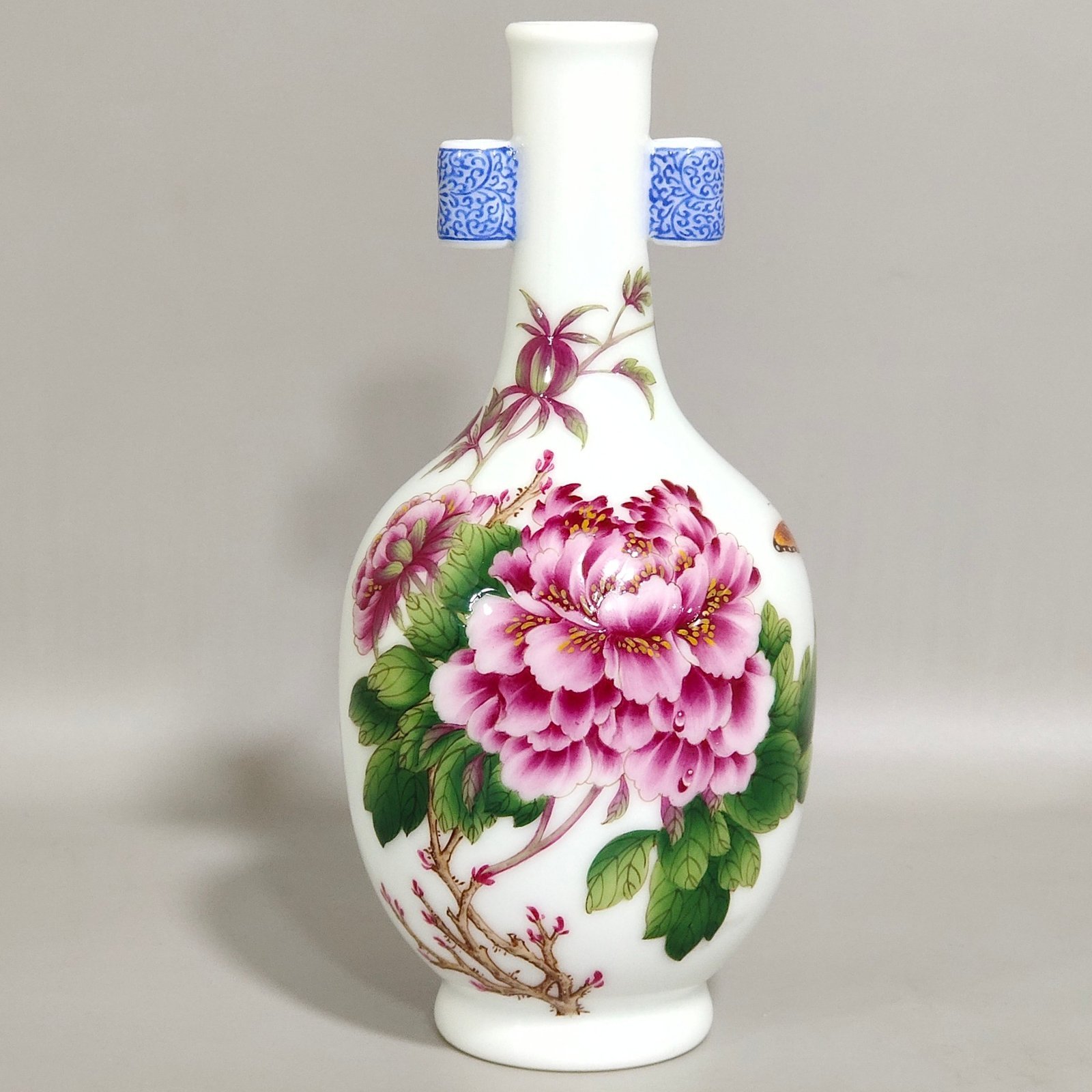 Qing Dynasty Qianlong Castiglione enamel floral amphorae
