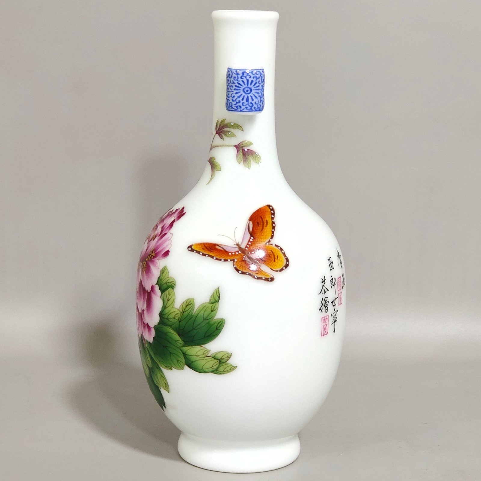 Qing Dynasty Qianlong Castiglione enamel floral amphorae