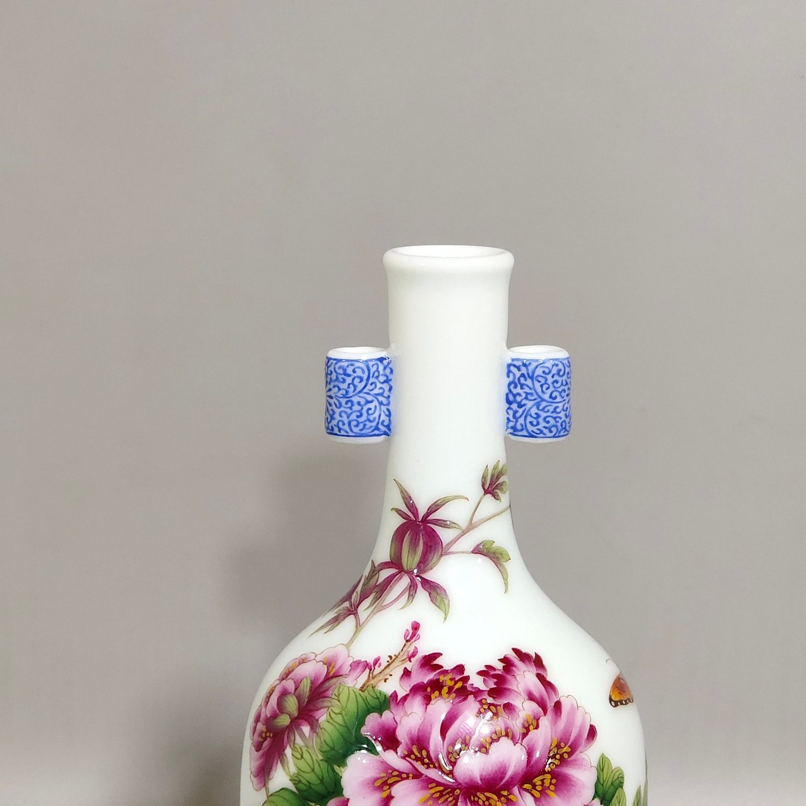 Qing Dynasty Qianlong Castiglione enamel floral amphorae