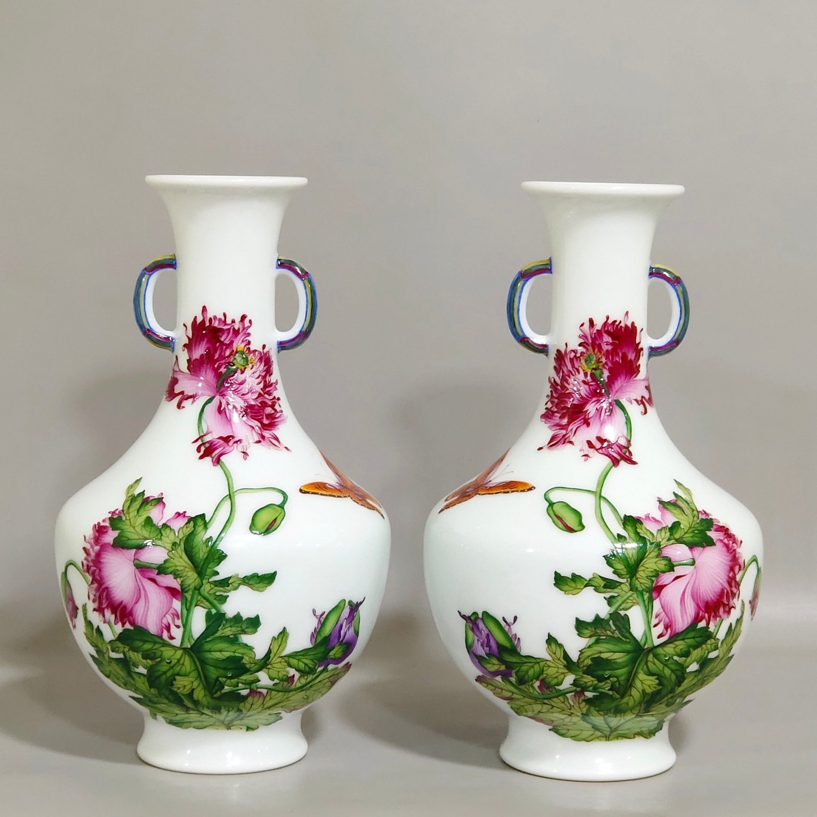Qing Dynasty Qianlong Castiglione Enamel Floral Amphora