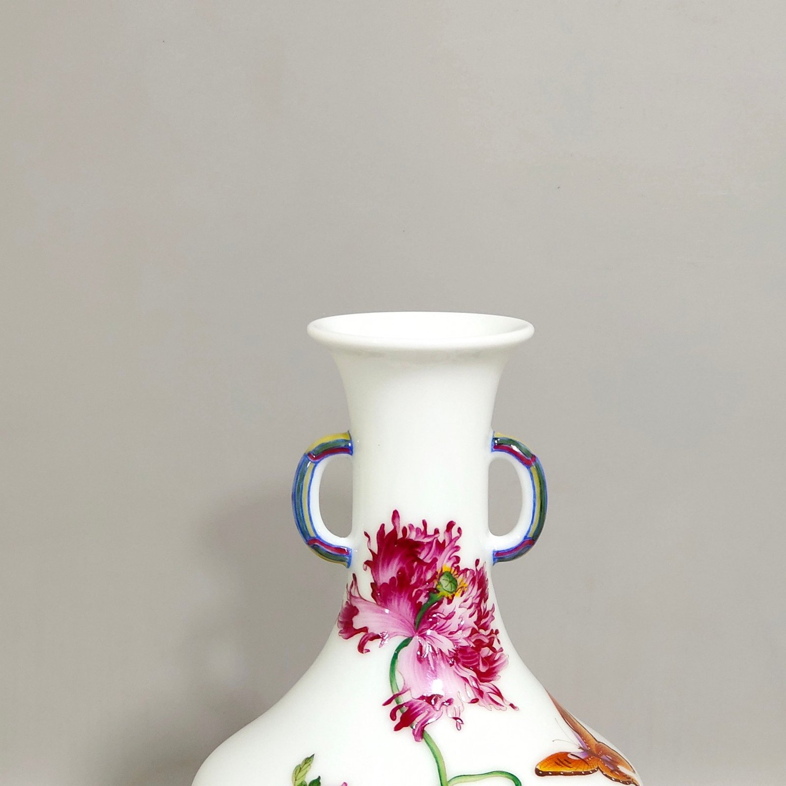 Qing Dynasty Qianlong Castiglione Enamel Floral Amphora