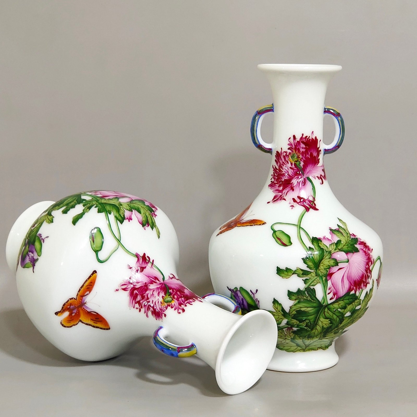 Qing Dynasty Qianlong Castiglione Enamel Floral Amphora