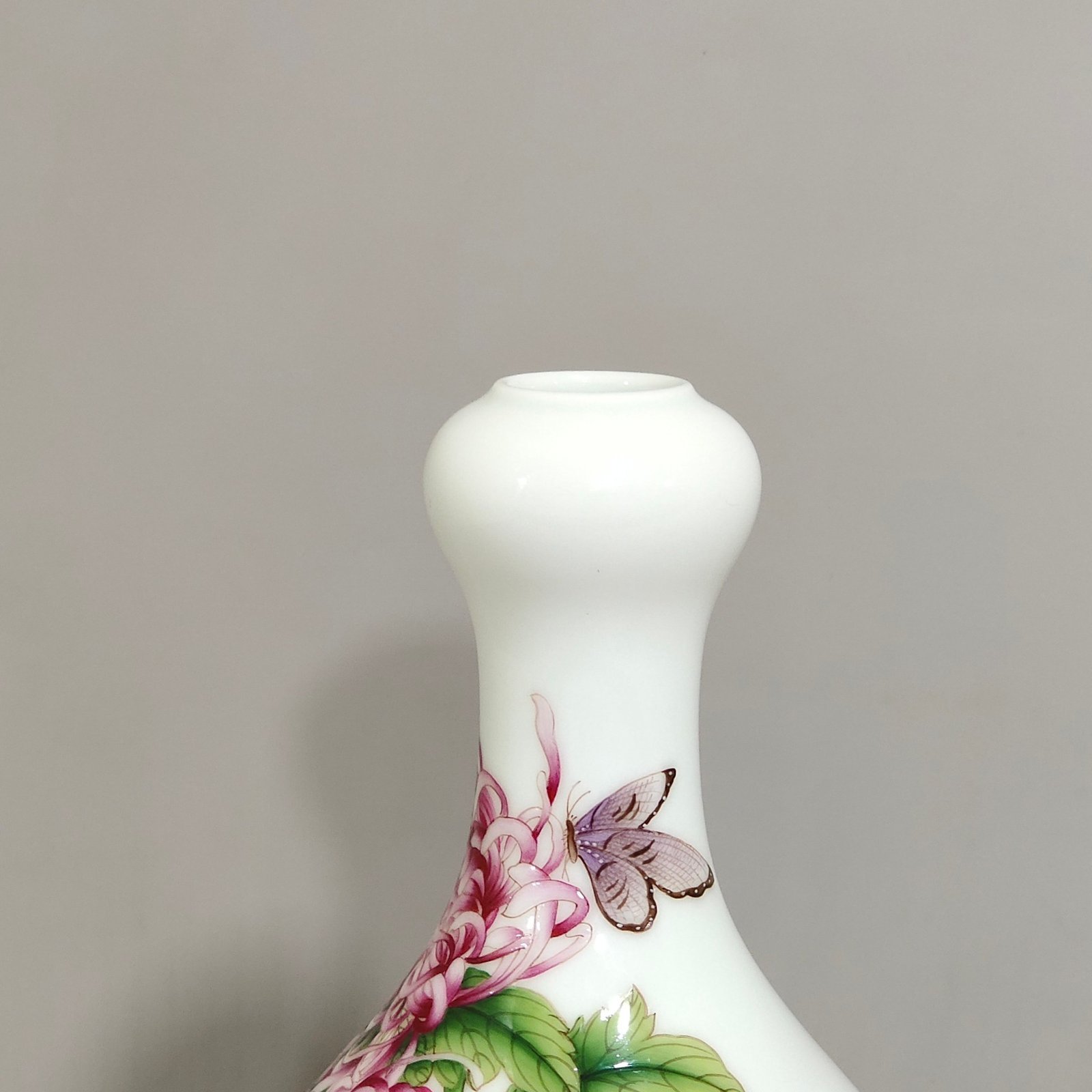 Qing Dynasty Qianlong Castiglione enamel vase with flowers and poems