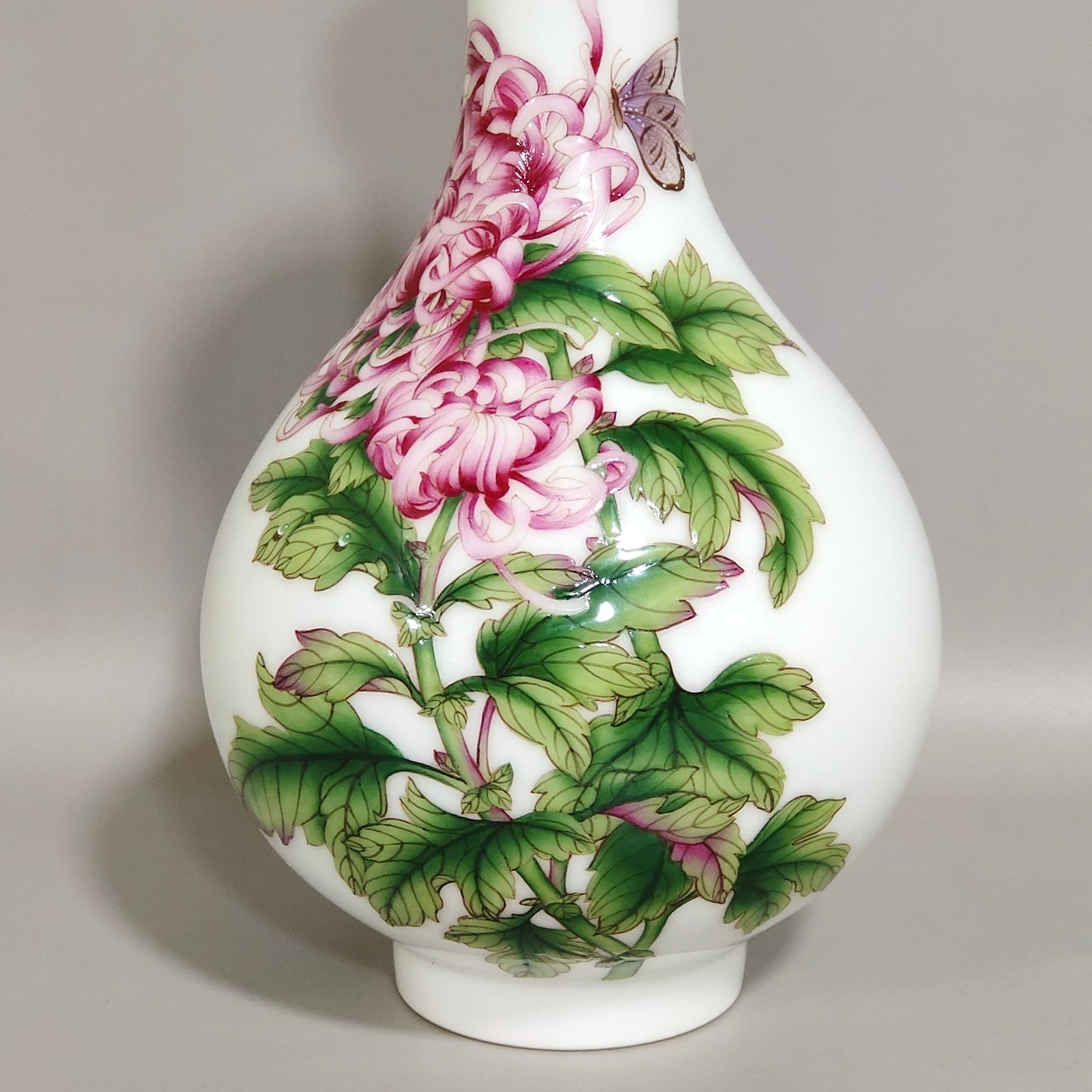 Qing Dynasty Qianlong Castiglione enamel vase with flowers and poems