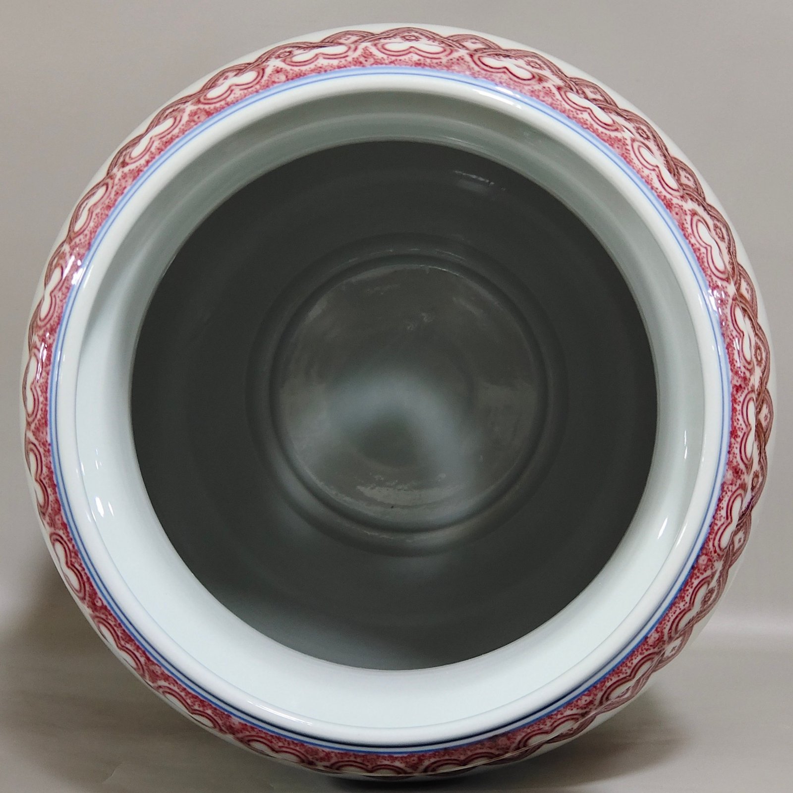 Qing Dynasty Qianlong underglaze red three barrel bottle