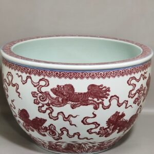 Qing Dynasty Qianlong underglaze red everything goes well vase