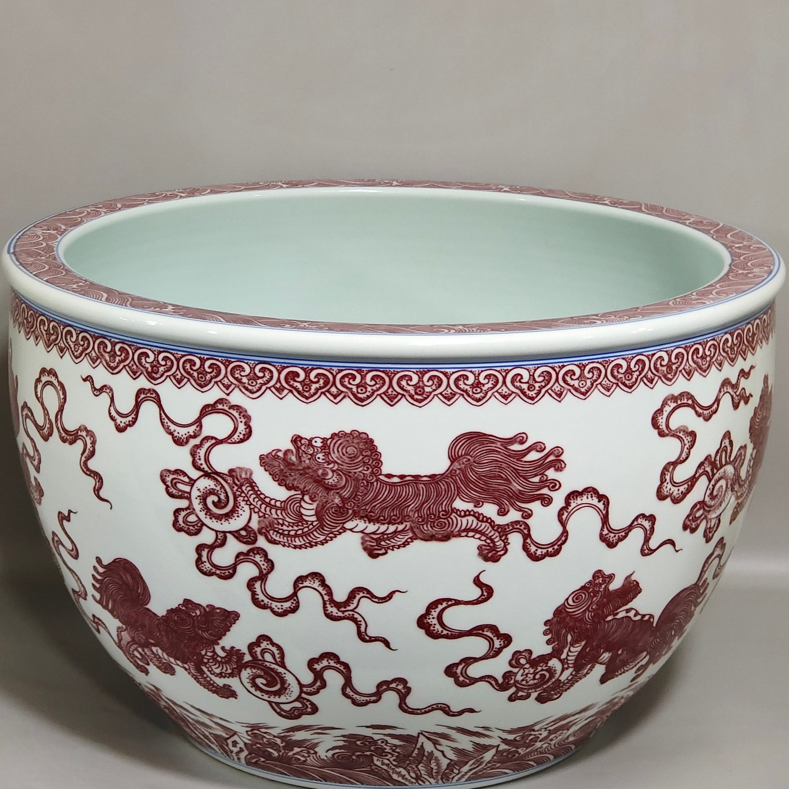 Qing Dynasty Qianlong underglaze red everything goes well vase