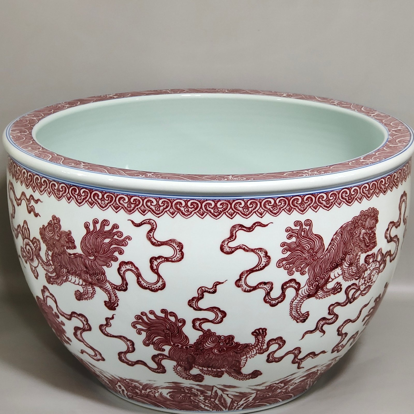 Qing Dynasty Qianlong underglaze red everything goes well vase