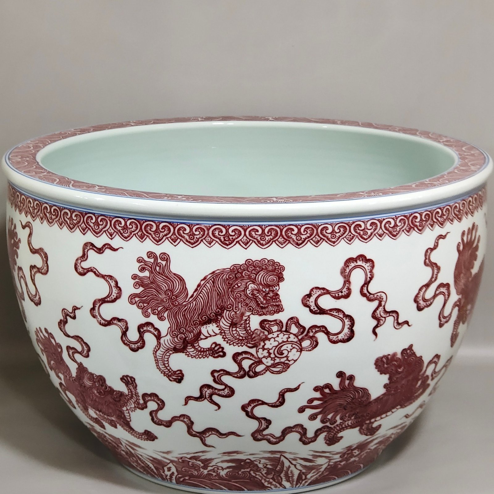 Qing Dynasty Qianlong underglaze red everything goes well vase
